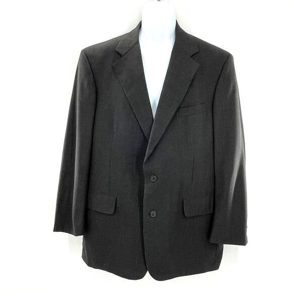 Brooks Brothers Brooks Ease Gray Check Wool Classic Career Blazer Men's 42 R - Picture 1 of 12